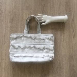 CLUB MONACO LARGE  HANDBAG  TOTE WHITE LEATHER